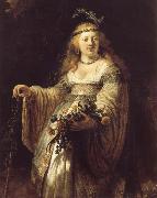 REMBRANDT Harmenszoon van Rijn, Saskia van Uylenburgh in Arcadian Costume